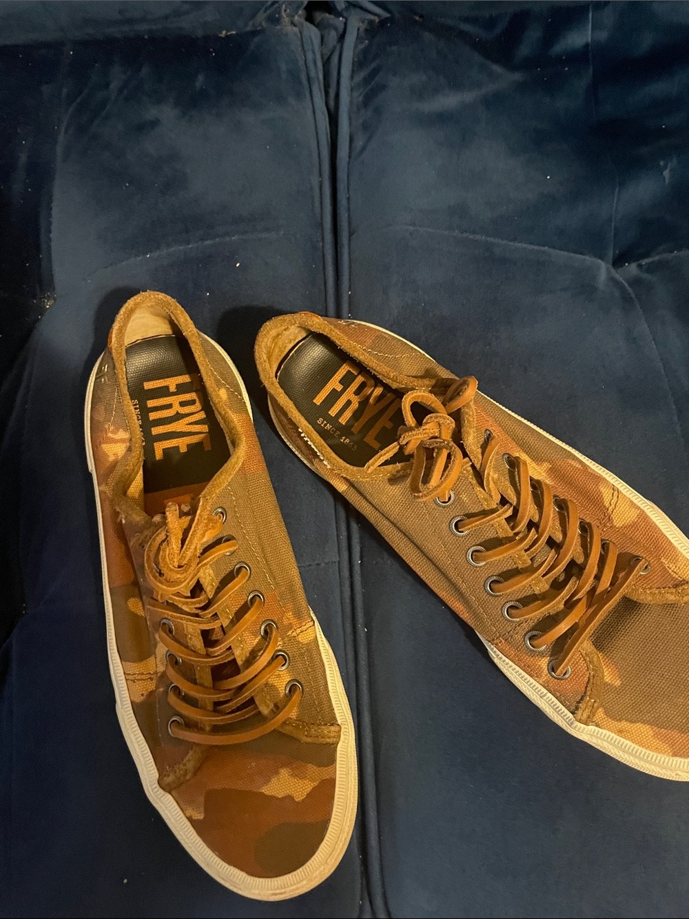 Frye Brown Camo Low-Top Canvas Sneakers